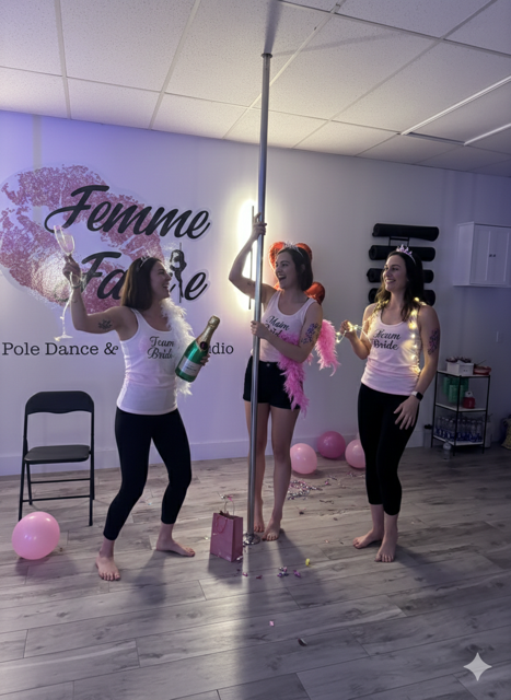 Bachelorette party pole class